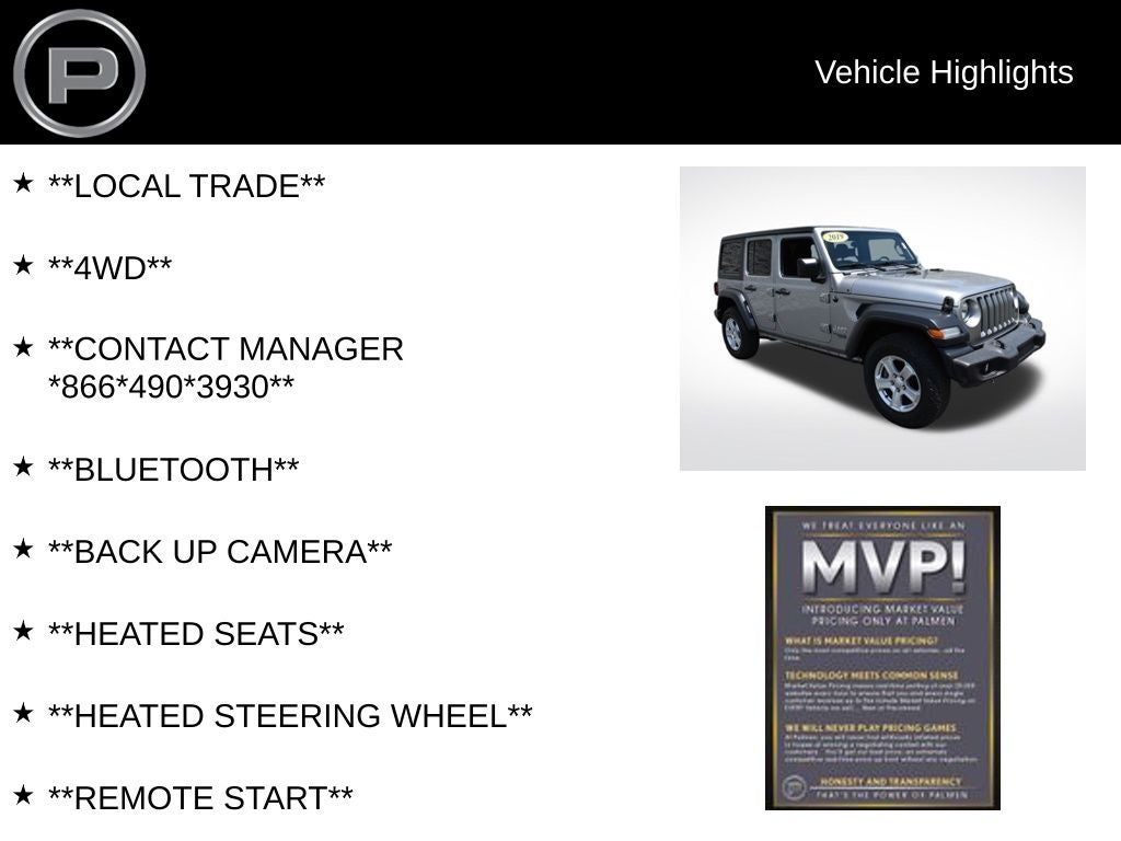 2019 Jeep Wrangler Unlimited Sport S