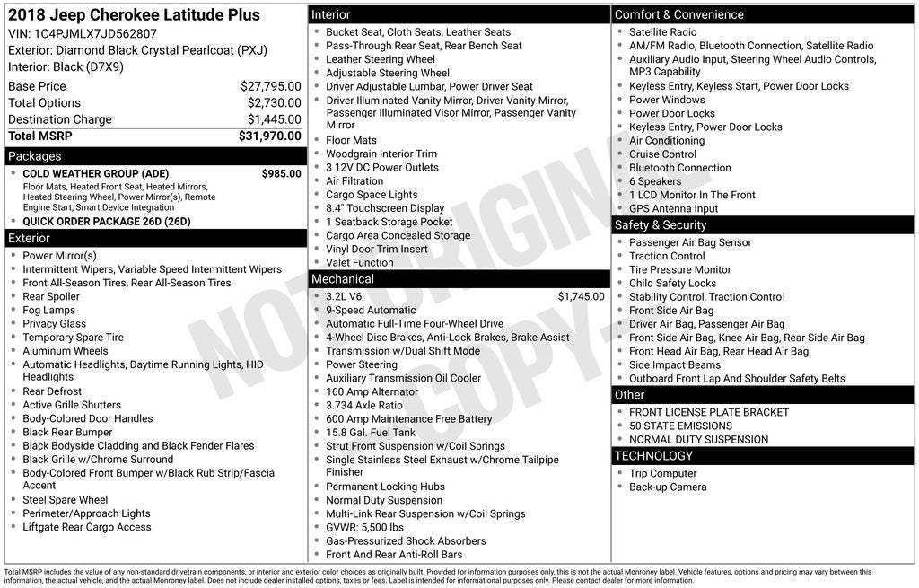 2018 Jeep Cherokee Latitude Plus
