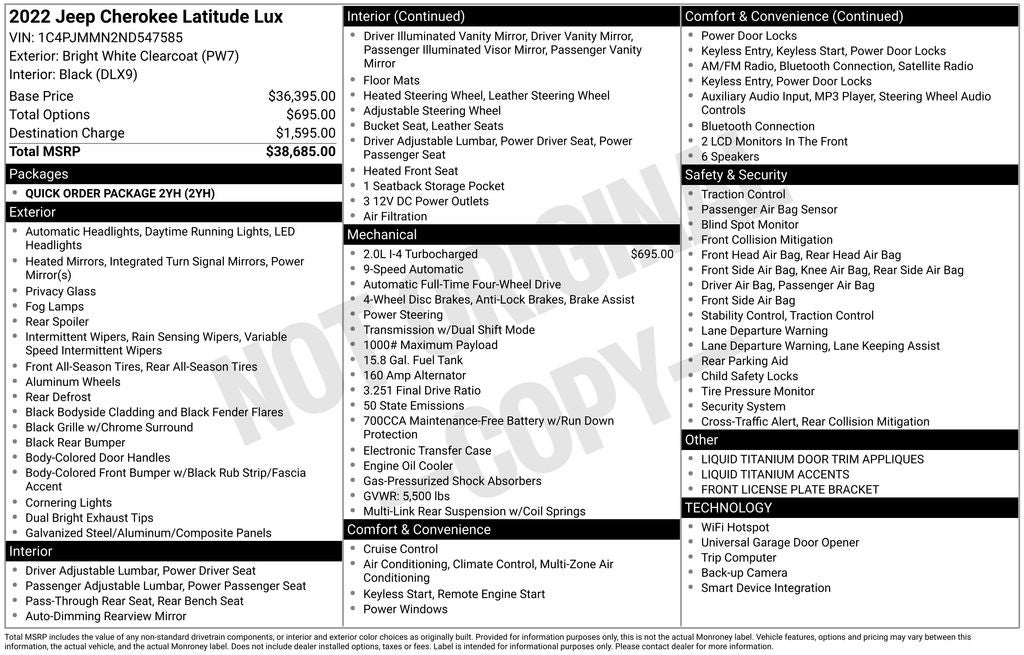 2022 Jeep Cherokee Latitude Lux