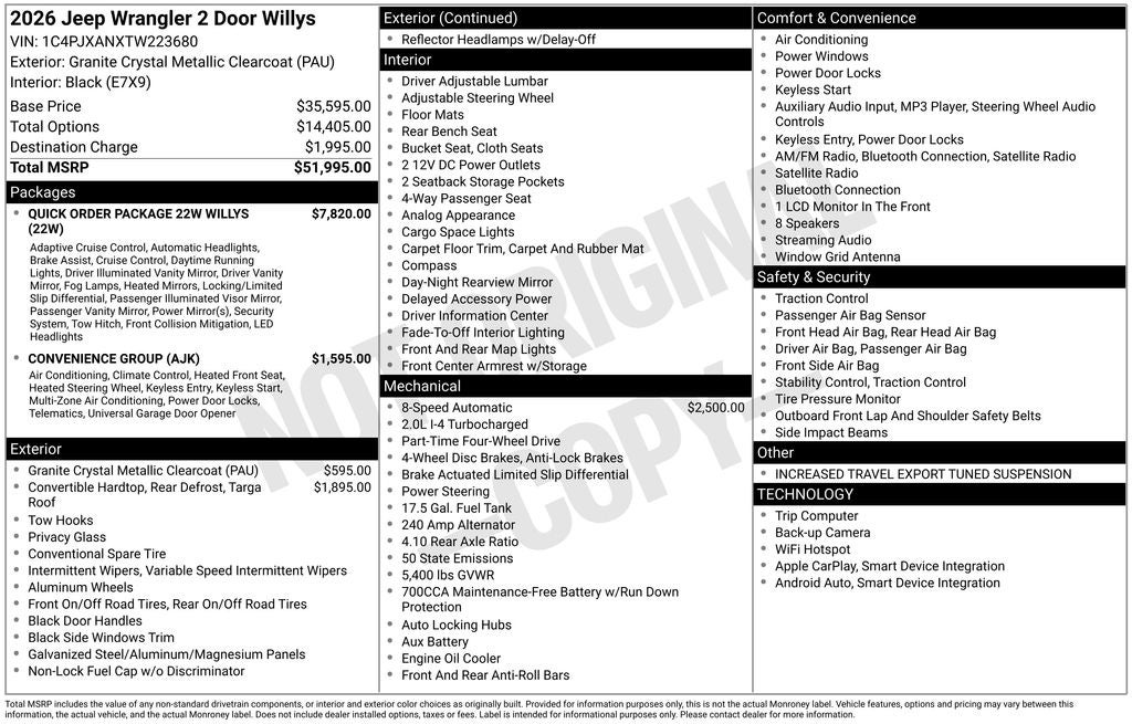 2026 Jeep Wrangler Willys