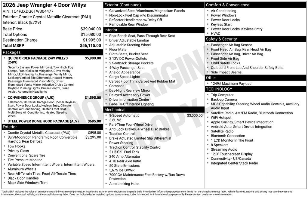2026 Jeep Wrangler Willys