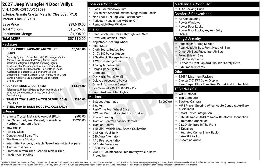 2027 Jeep Wrangler Willys