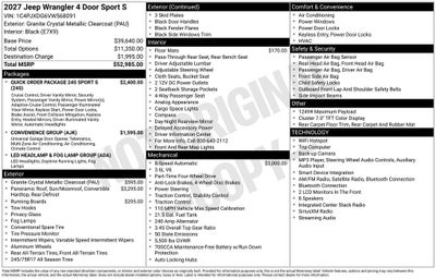 2027 Jeep Wrangler Sport S