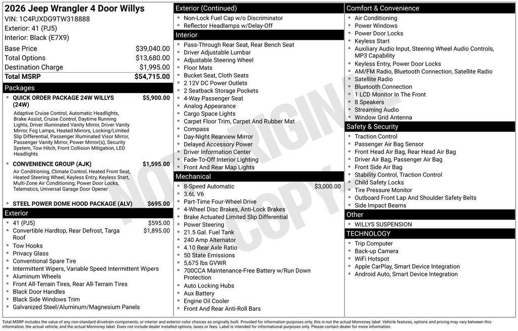 2026 Jeep Wrangler Willys