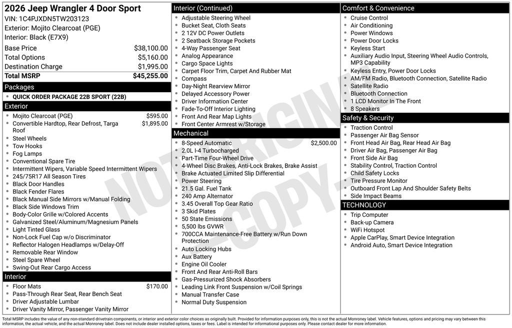 2026 Jeep Wrangler Sport