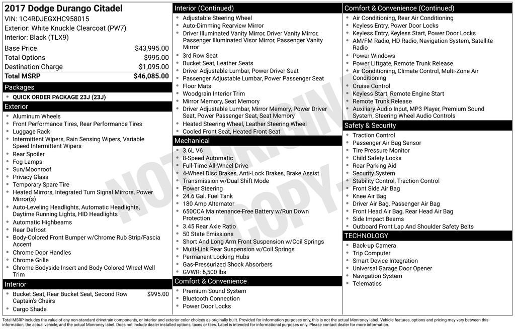 2017 Dodge Durango Citadel