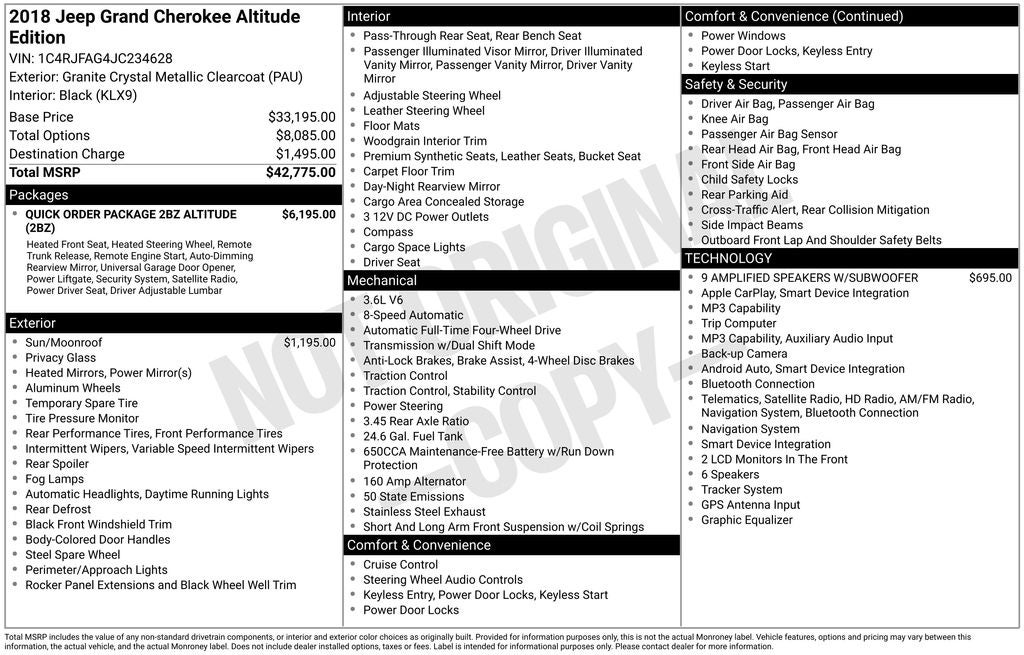 2018 Jeep Grand Cherokee Altitude