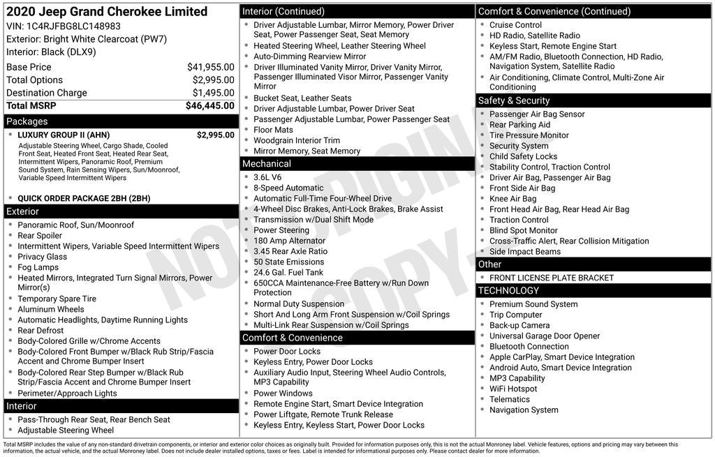 2020 Jeep Grand Cherokee Limited