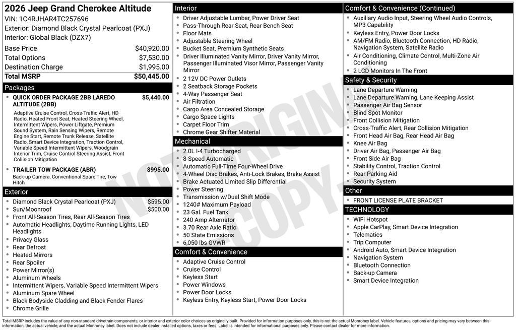 2026 Jeep Grand Cherokee Laredo Altitude