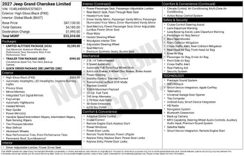 2027 Jeep Grand Cherokee Limited