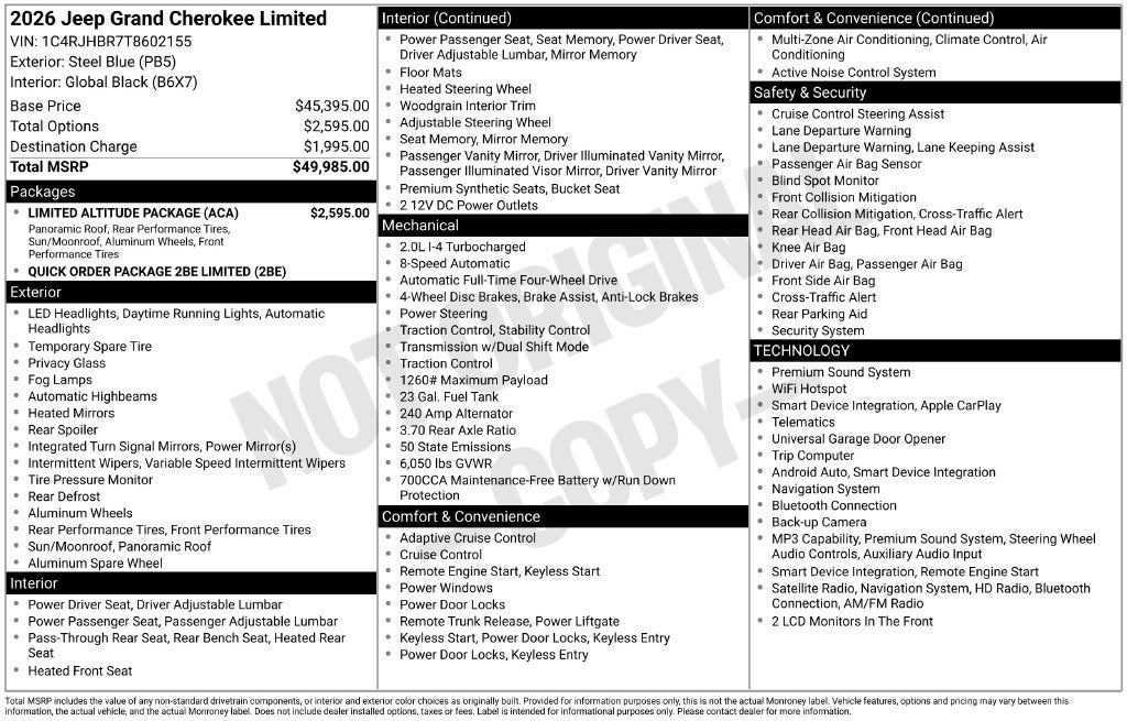 2026 Jeep Grand Cherokee Limited