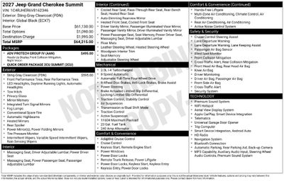 2027 Jeep Grand Cherokee Summit