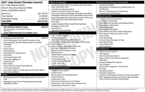 2027 Jeep Grand Cherokee Summit