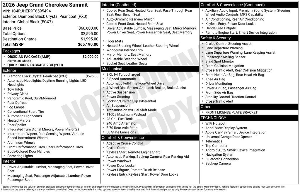 2026 Jeep Grand Cherokee Summit