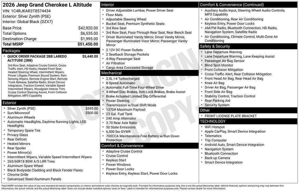 2026 Jeep Grand Cherokee L Altitude