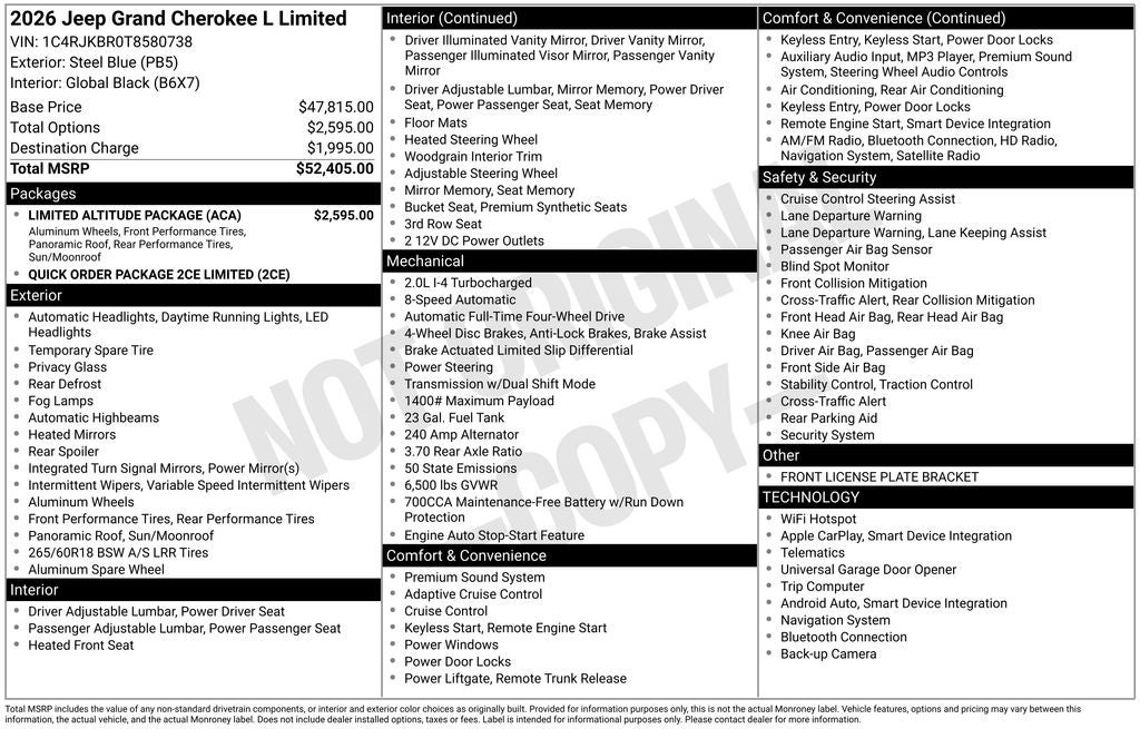 2026 Jeep Grand Cherokee L Limited