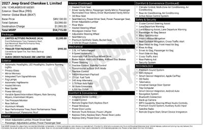 2027 Jeep Grand Cherokee L Limited