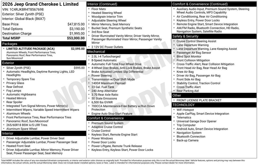 2026 Jeep Grand Cherokee L Limited
