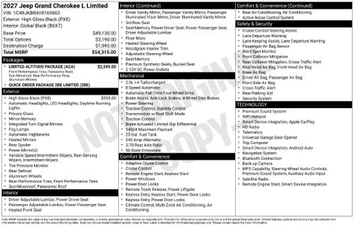 2027 Jeep Grand Cherokee L Limited