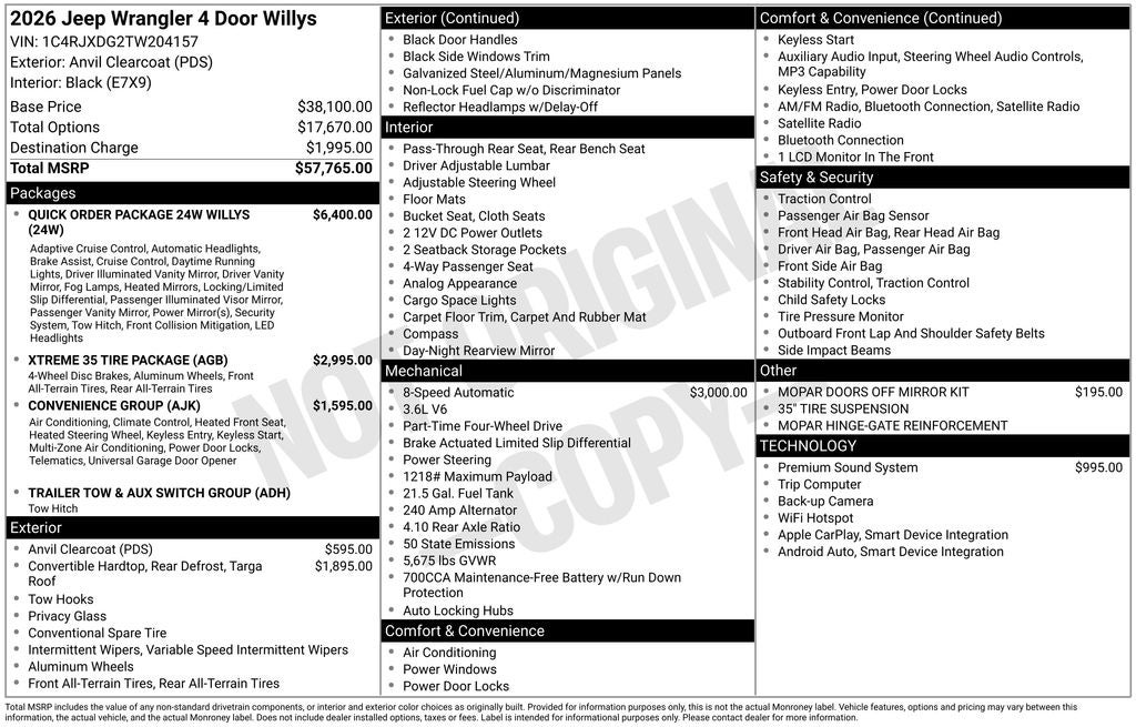 2026 Jeep Wrangler Willys