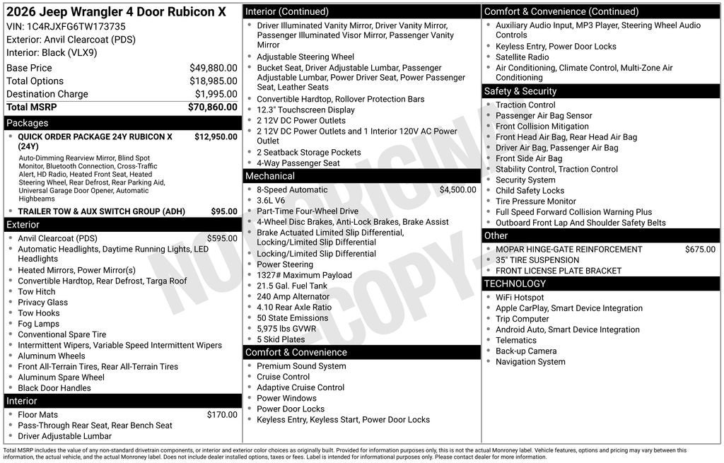 2026 Jeep Wrangler Rubicon X