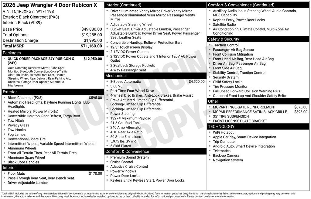 2026 Jeep Wrangler Rubicon X