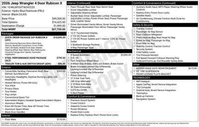 2026 Jeep Wrangler Rubicon X