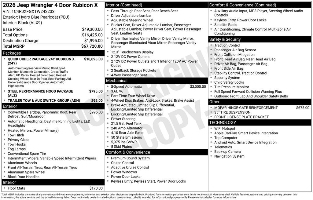 2026 Jeep Wrangler Rubicon X