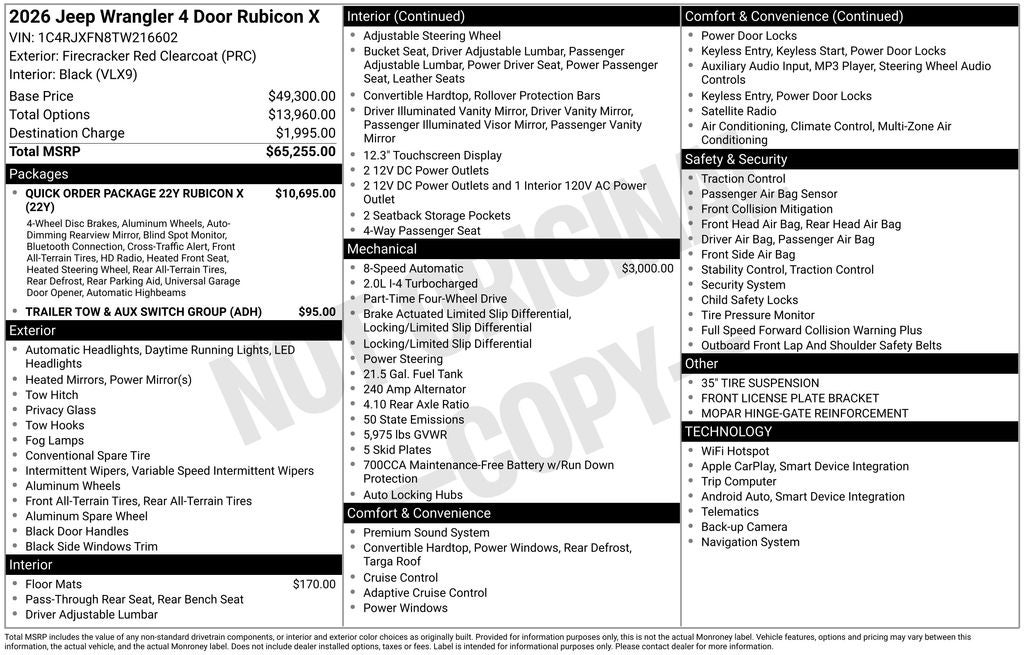 2026 Jeep Wrangler Rubicon X