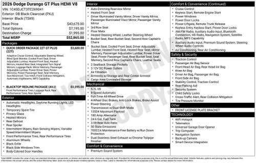2026 Dodge Durango GT Plus HEMI V8