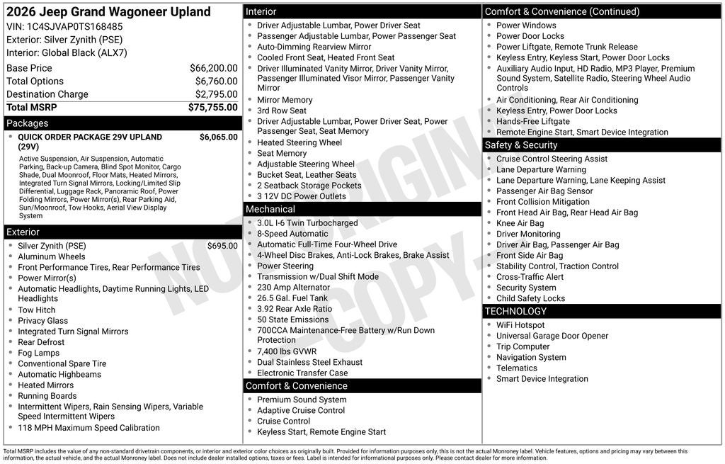 2026 Jeep Grand Wagoneer Upland