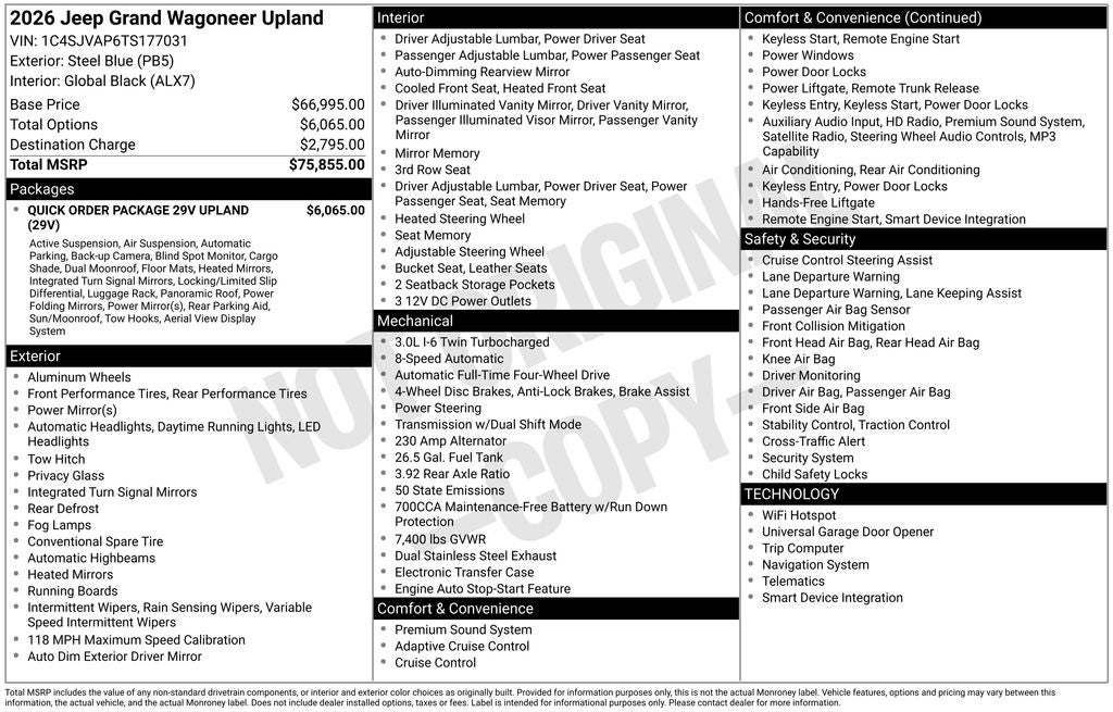 2026 Jeep Grand Wagoneer Upland
