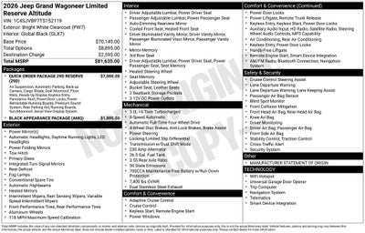 2026 Jeep Grand Wagoneer Limited Reserve