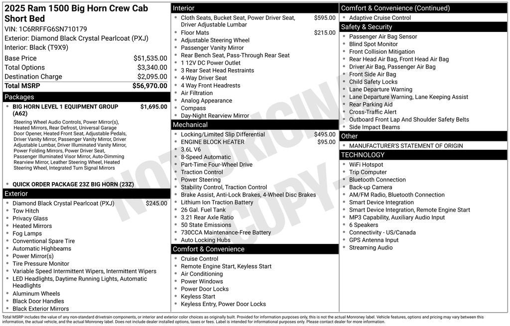 2025 RAM 1500 Big Horn/Lone Star