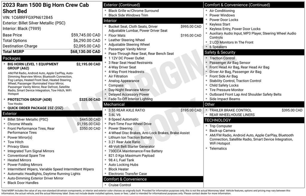 2023 RAM 1500 Big Horn/Lone Star