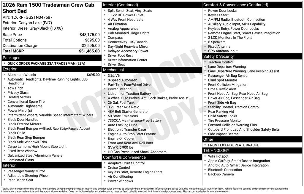 2026 RAM 1500 Tradesman
