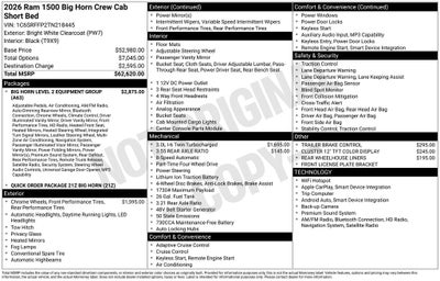 2026 RAM 1500 Big Horn/Lone Star