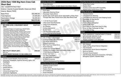 2026 RAM 1500 Big Horn/Lone Star