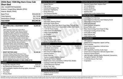 2026 RAM 1500 Big Horn/Lone Star