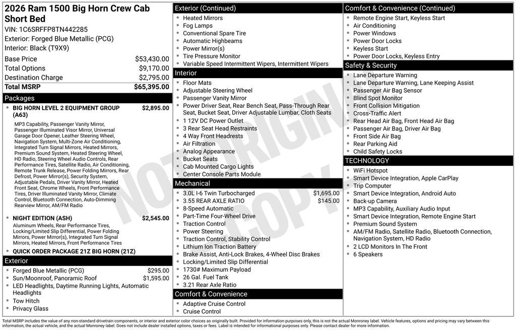 2026 RAM 1500 Big Horn/Lone Star