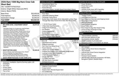 2026 RAM 1500 Big Horn/Lone Star
