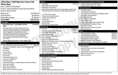 2026 RAM 1500 Big Horn/Lone Star