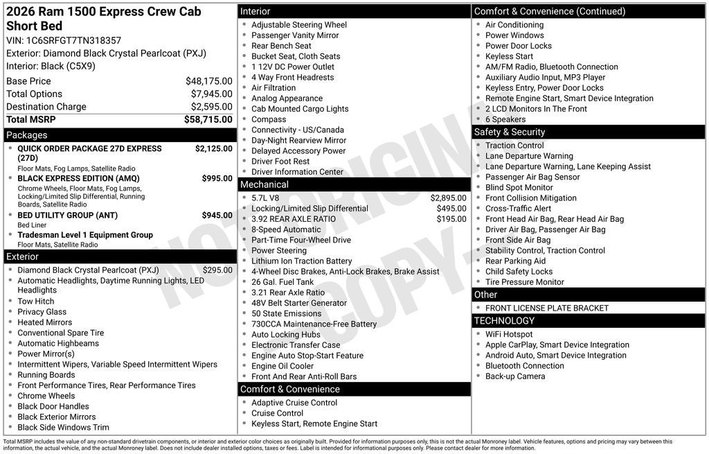 2026 RAM 1500 Express