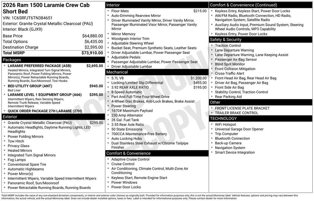 2026 RAM 1500 Laramie