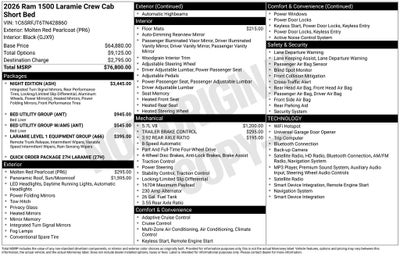 2026 RAM 1500 Laramie