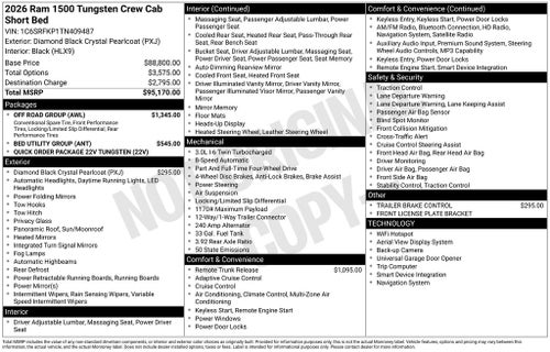 2026 RAM 1500 Tungsten