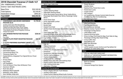 2018 Chevrolet Traverse LT Cloth w/1LT