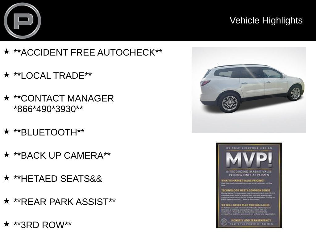 2015 Chevrolet Traverse LT 1LT