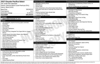 2027 Chrysler Pacifica Select