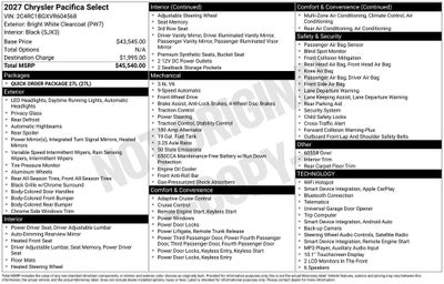 2027 Chrysler Pacifica Select